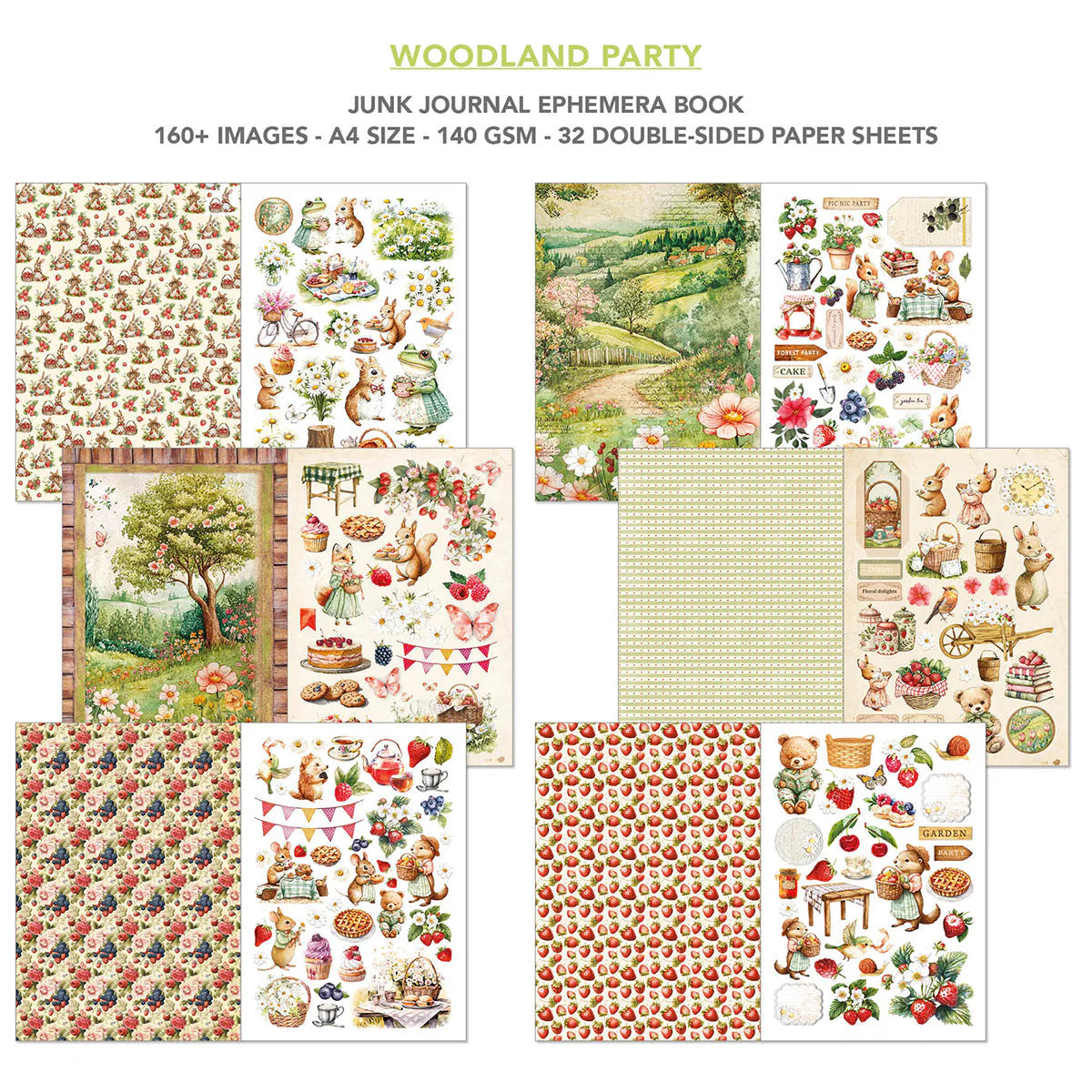 Woodland Party A4 Junk Journal & Ephemera Book