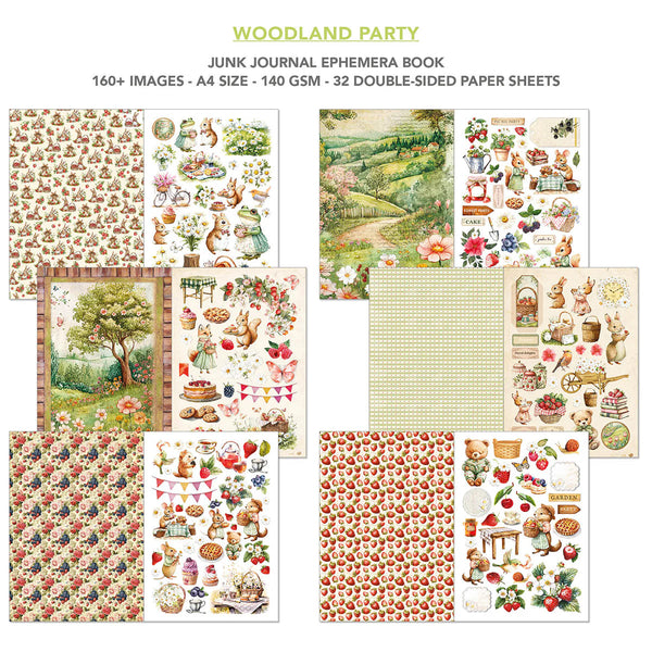 Woodland Party A4 Junk Journal & Ephemera Book