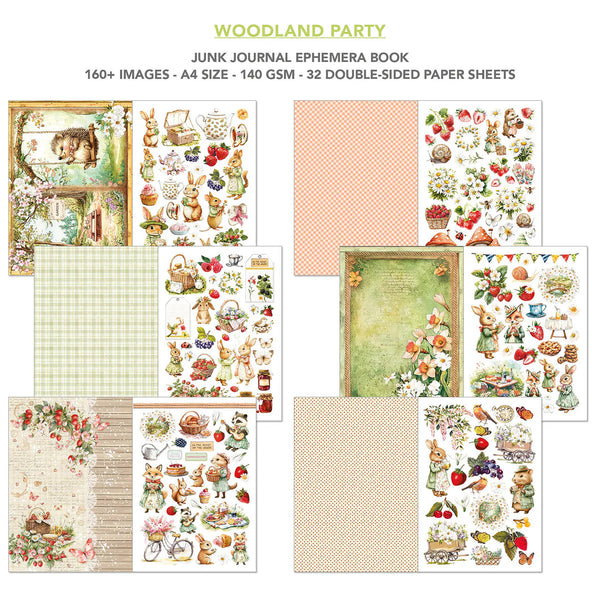 Woodland Party A4 Junk Journal & Ephemera Book