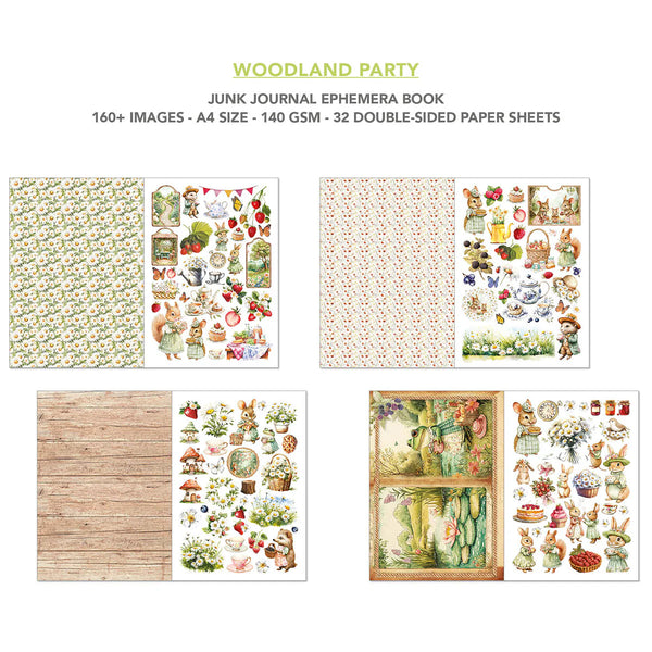 Woodland Party A4 Junk Journal & Ephemera Book