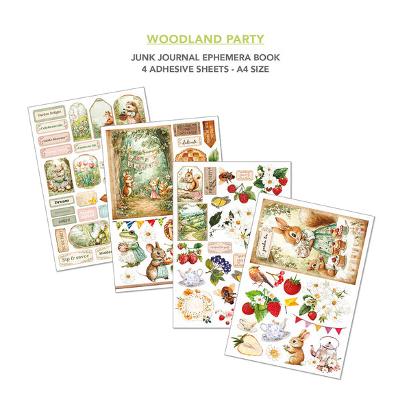 Woodland Party A4 Junk Journal & Ephemera Book