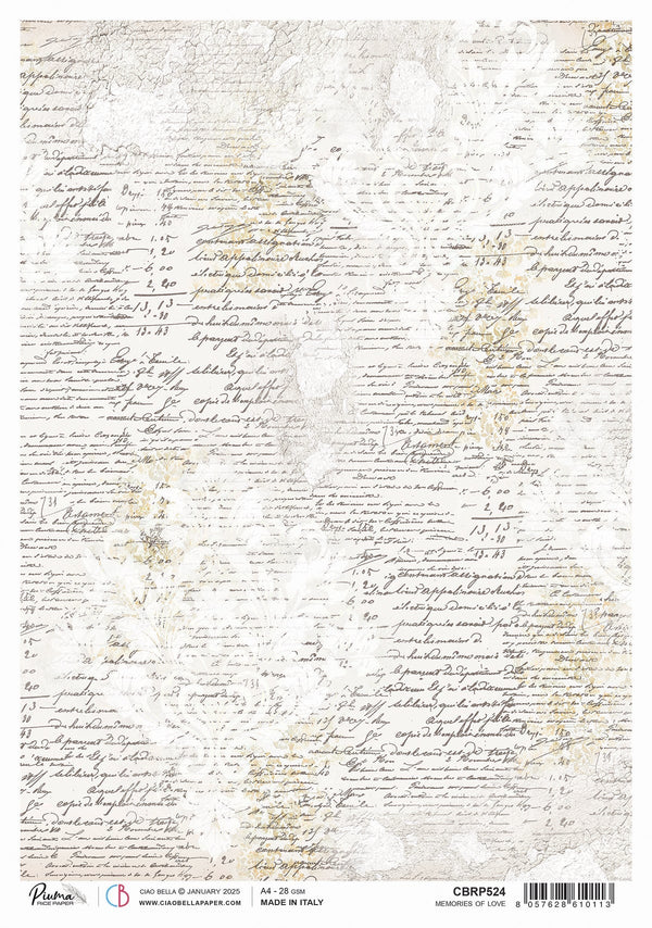 Memories of Love A4 Rice Paper