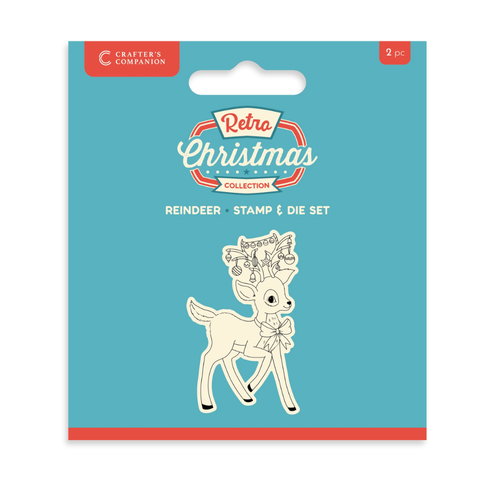 Retro Reindeer Stamp + Die Set | Retro Christmas