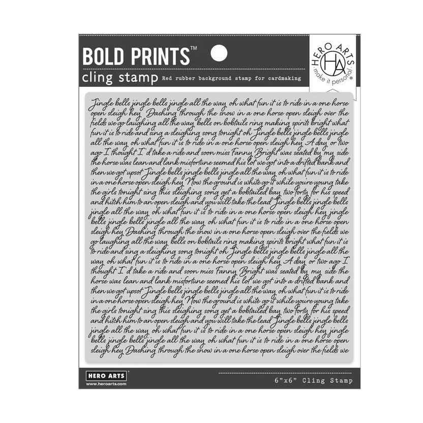 Jingle Bells Script Bold Prints Cling Stamp