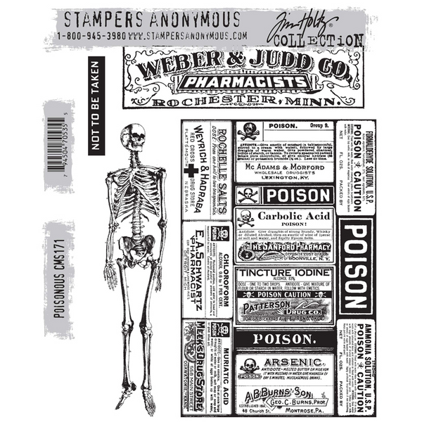 Poisonous Cling Stamp Set | Tim Holtz