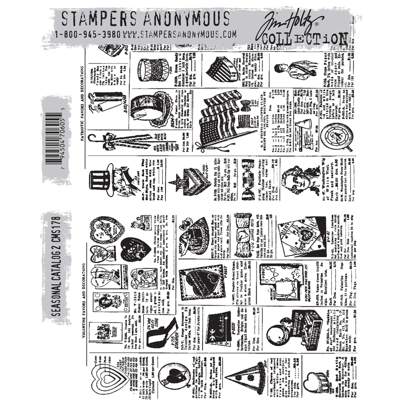 Seasonal Catalog 2 Cling Stamp Set | Tim Holtz