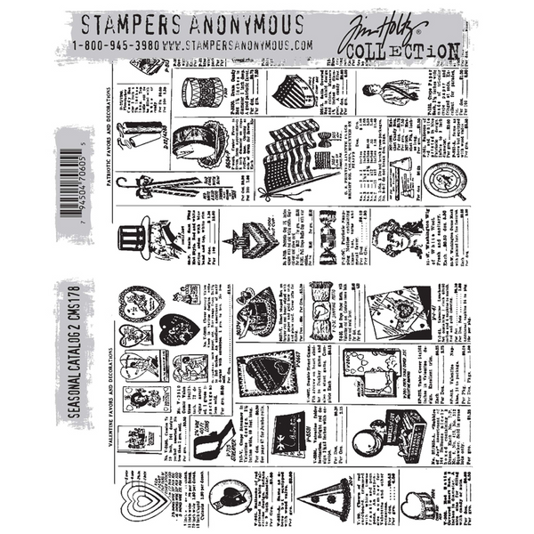 Seasonal Catalog 2 Cling Stamp Set | Tim Holtz