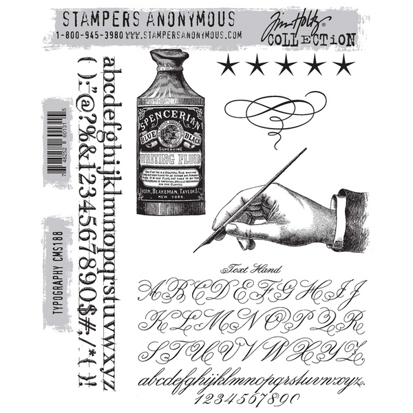 Typography Cling Stamp Set | Tim Holtz