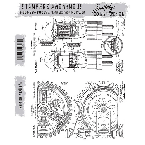 Inventor 7 Cling Stamp Set | Tim Holtz