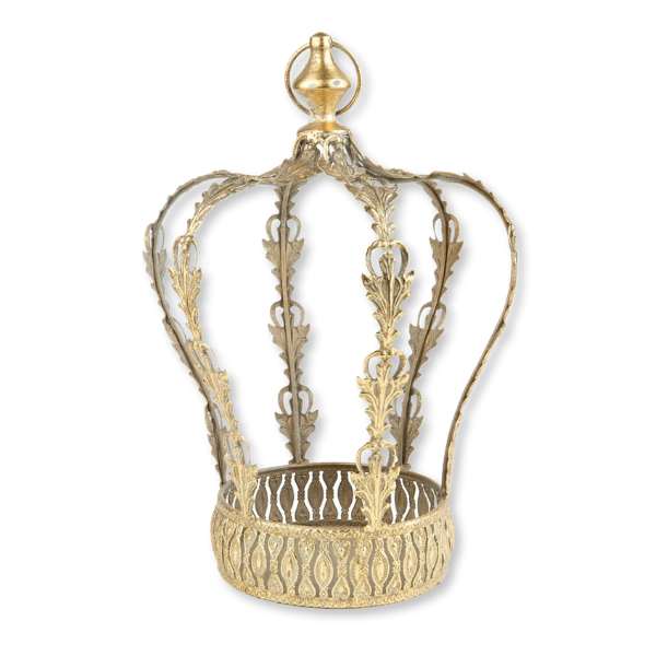 Metal-Worked Crown Table Decor/Pillar Holder