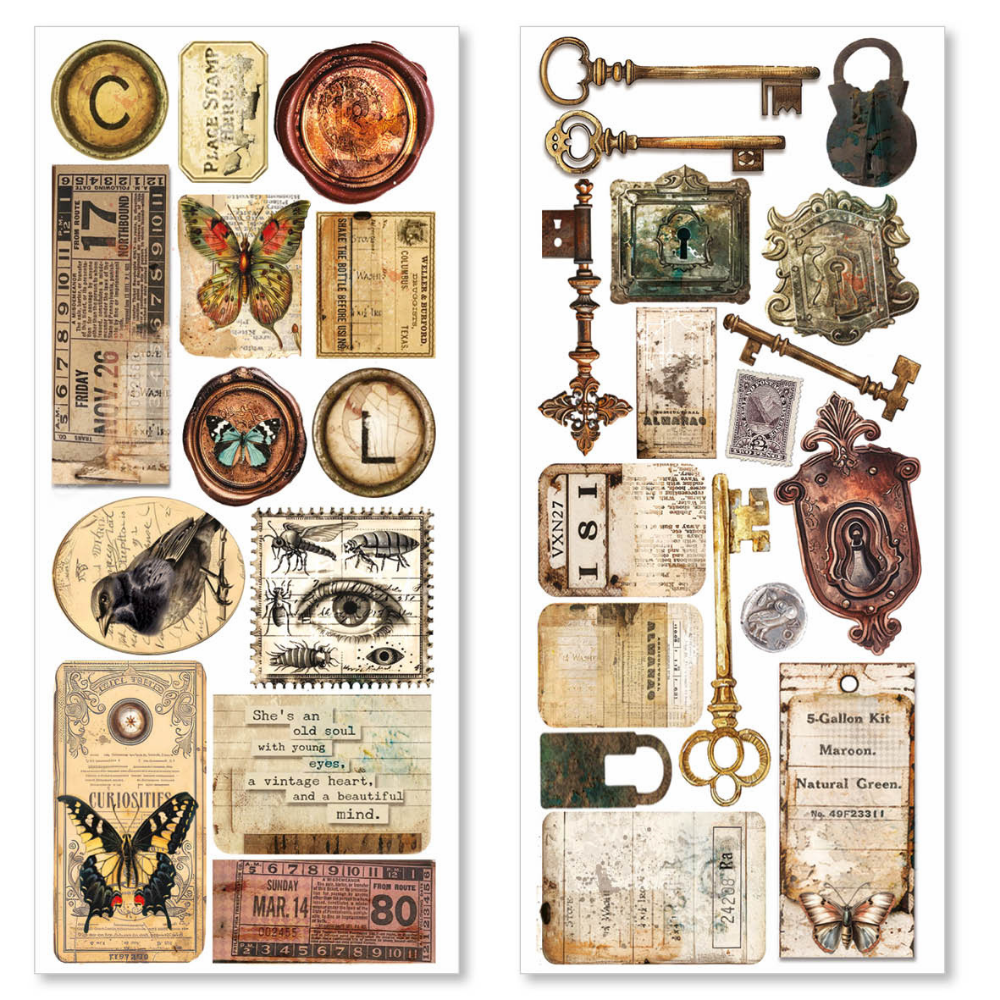 Cabinet Of Curiosities 5x10 Transparent Adhesive Sheets