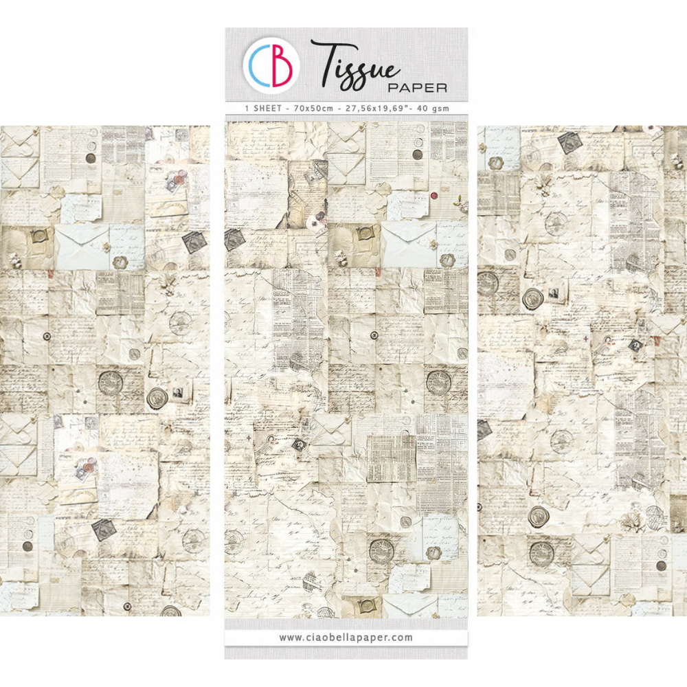 Antique Handwritten Letter 28x19 Tissue Paper