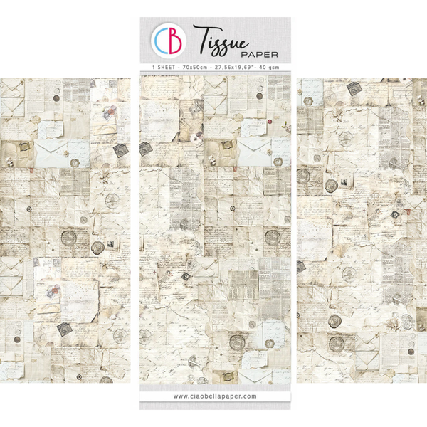 Antique Handwritten Letter 28x19 Tissue Paper