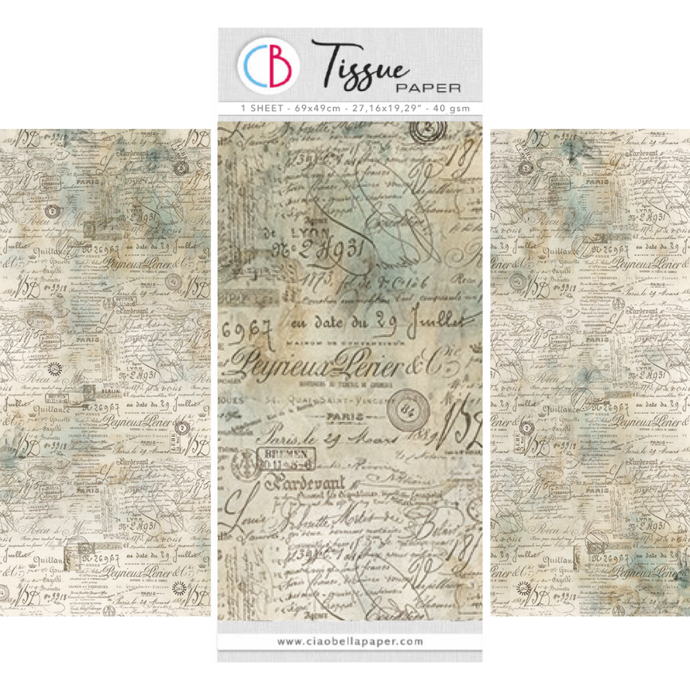 Old Ledgers 27x19 Decoupage Tissue Paper