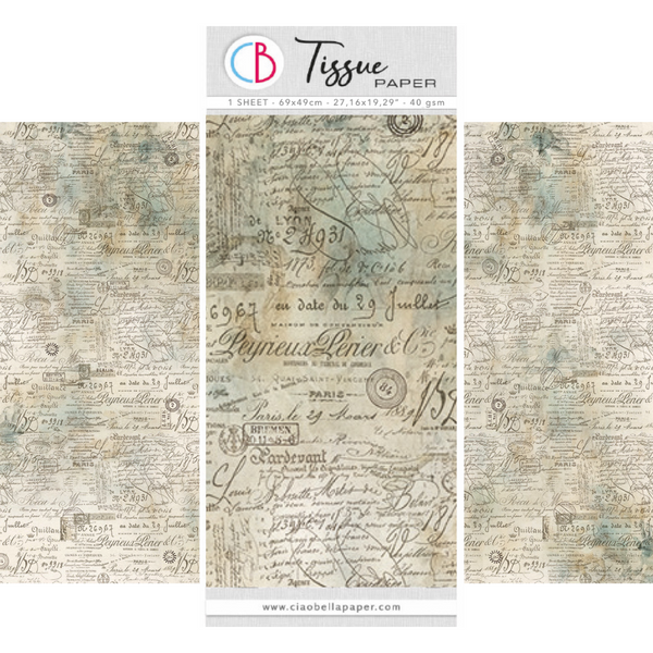 Old Ledgers 27x19 Decoupage Tissue Paper