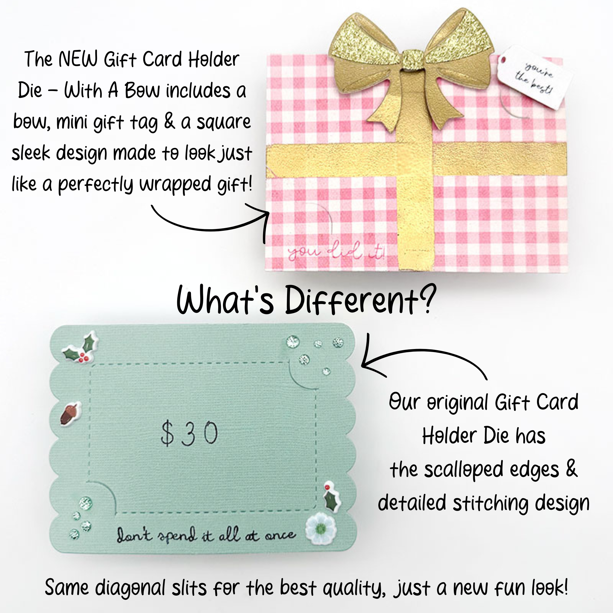 Gift Card Holder With A Bow Die
