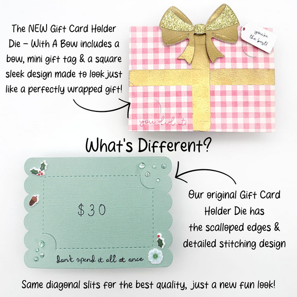 Gift Card Holder With A Bow Die