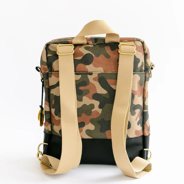 Corbin Riveter Camo Canvas + Leather Convertible Backpack {clearance}
