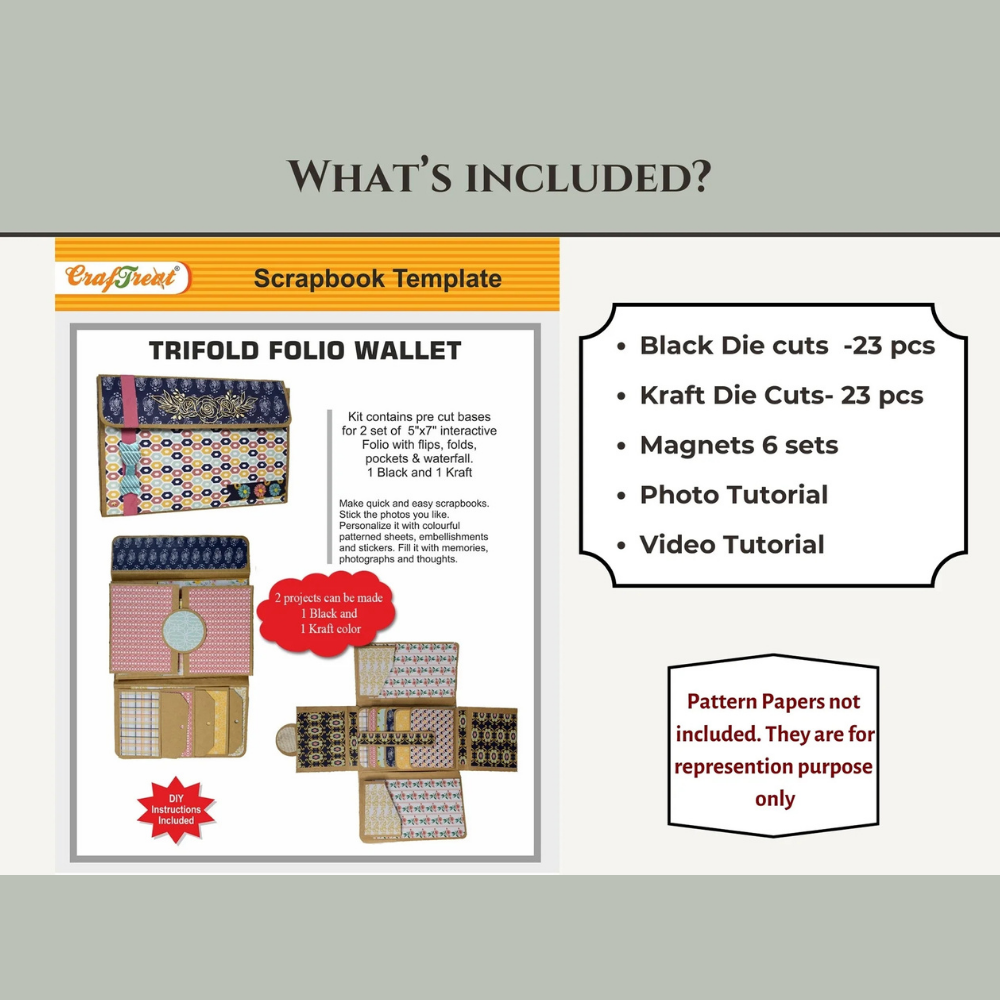 Trifold Folio 2pk Blanks | Black + Kraft