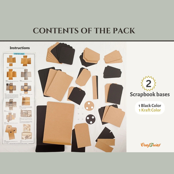 Trifold Folio 2pk Blanks | Black + Kraft