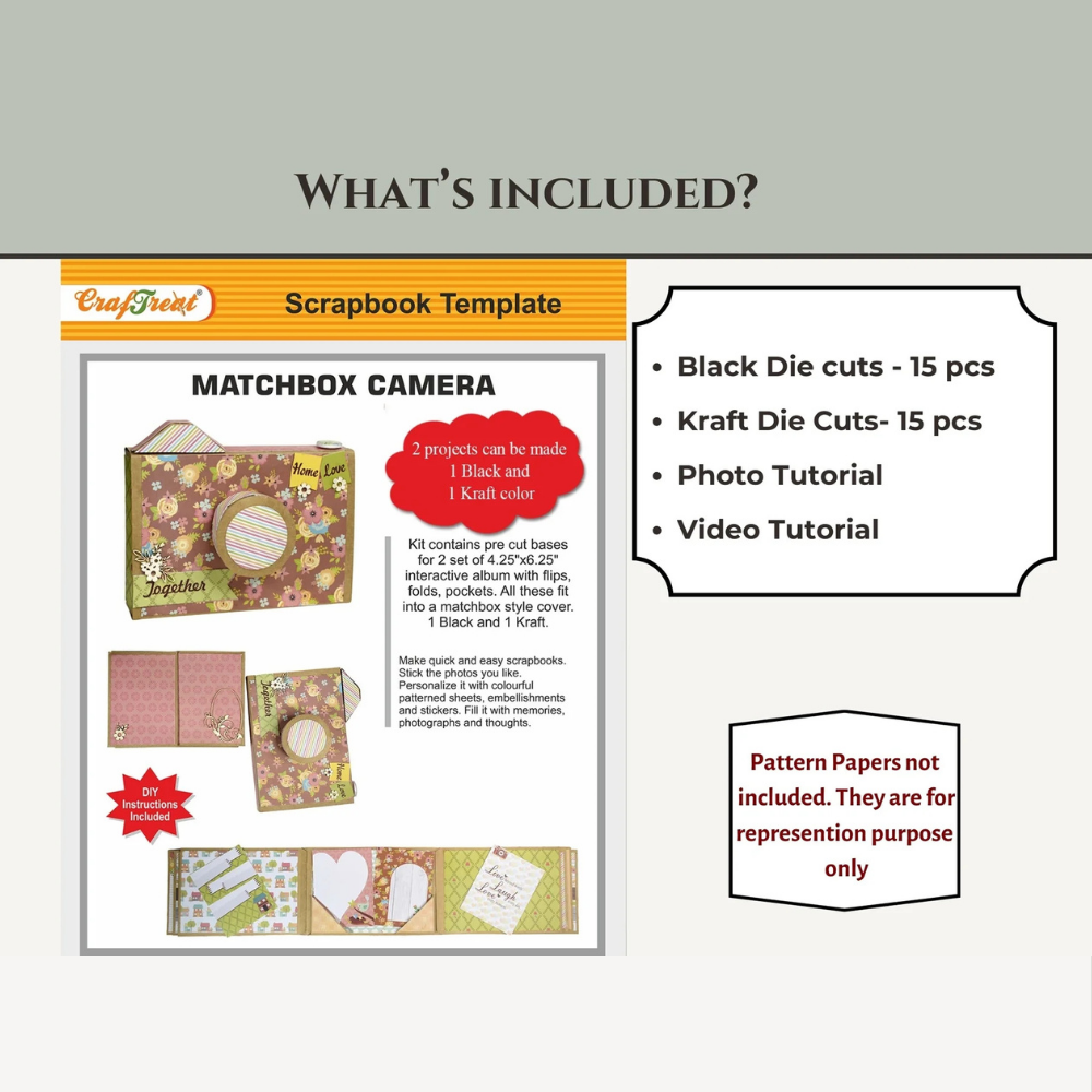 Matchbox Camera 2pk Scrapbook Blanks | Black + Kraft