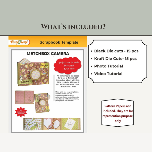 Matchbox Camera 2pk Scrapbook Blanks | Black + Kraft
