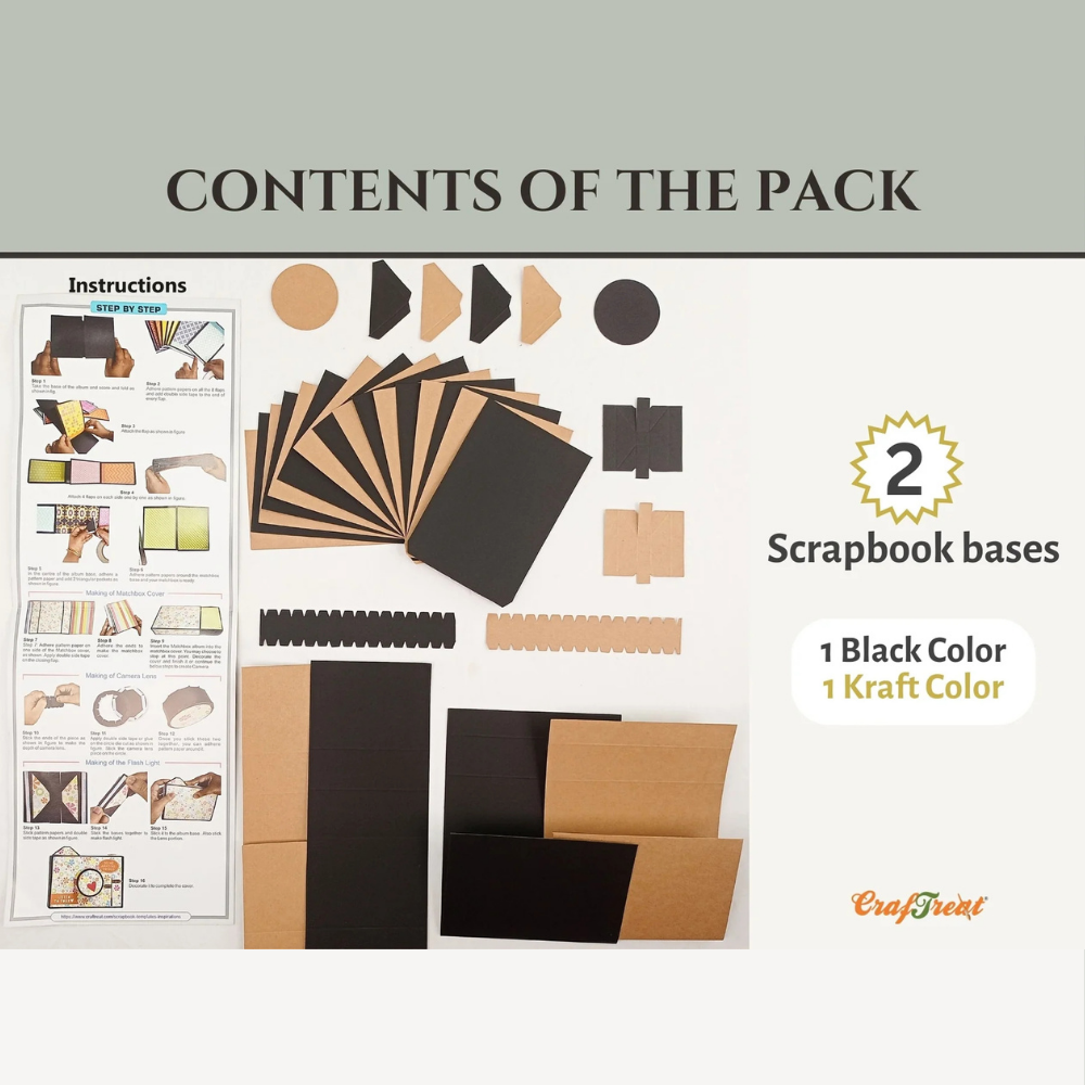 Matchbox Camera 2pk Scrapbook Blanks | Black + Kraft