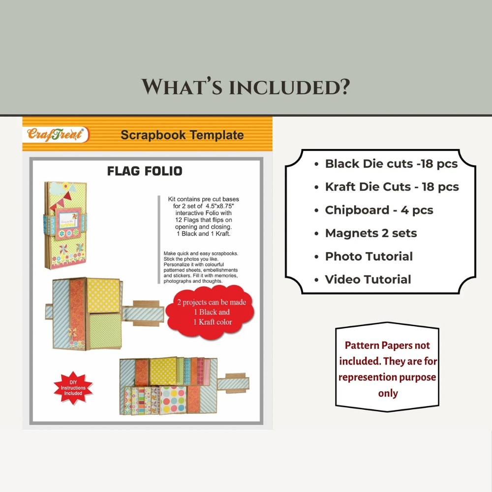 Flag Folio 2pk Scrapbook Blanks | Black + Kraft