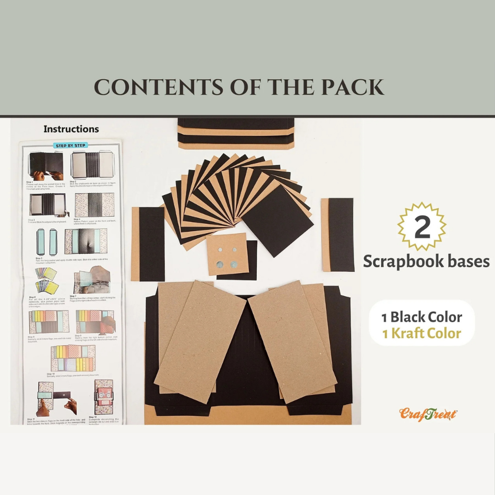 Flag Folio 2pk Scrapbook Blanks | Black + Kraft