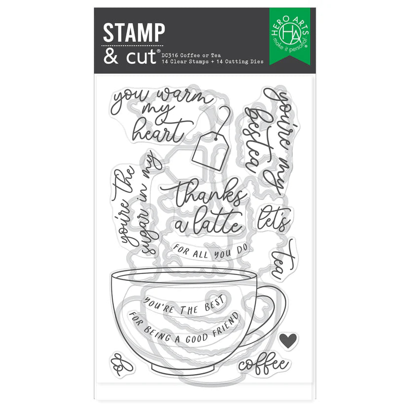 Coffee or Tea Stamp + Cut Set