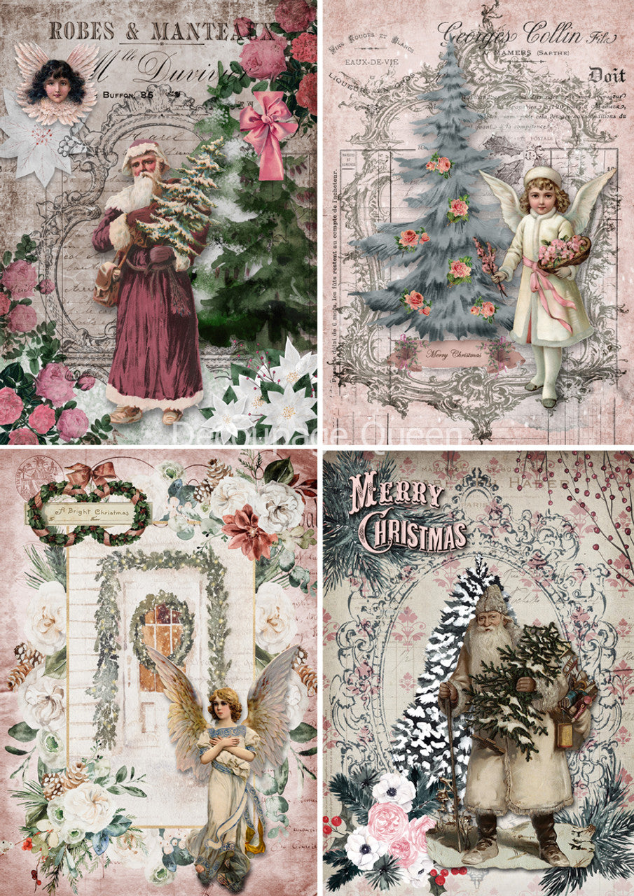 Shabby Christmas Rice Paper 4-Pack {multiple sizes}
