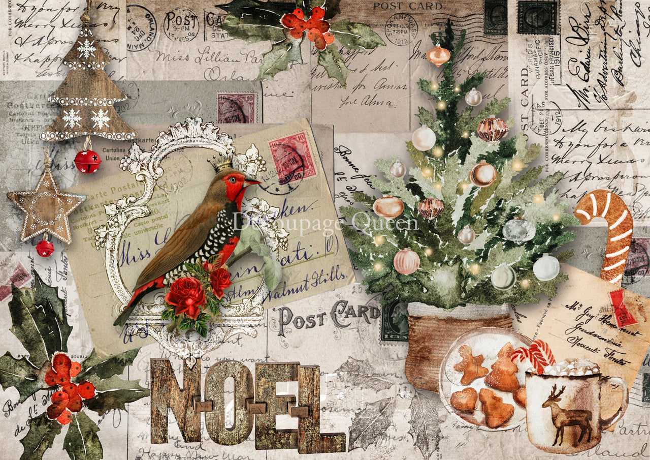 Postcard Collage Rice Paper {multiple sizes}