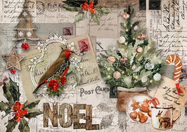 Postcard Collage Rice Paper {multiple sizes}