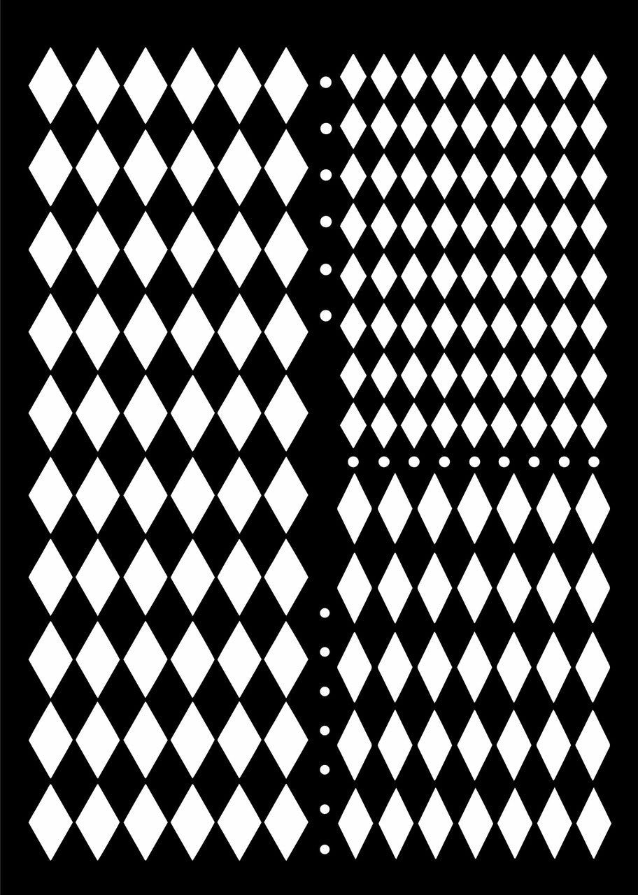 Multi Harlequin A4 Stencil