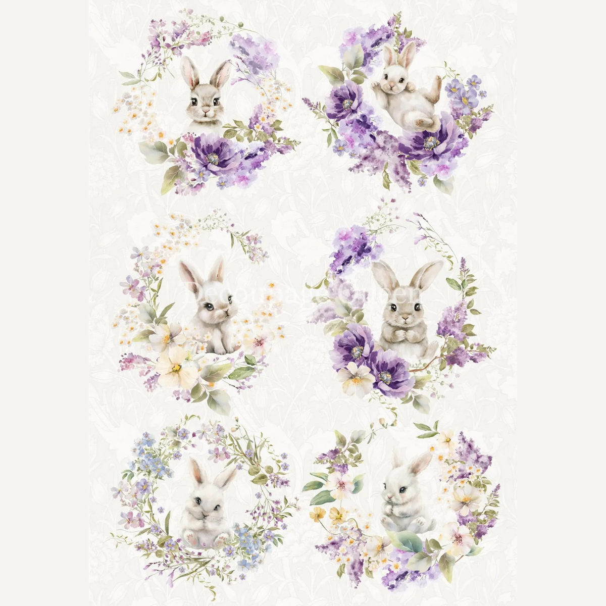 Spring Bunnies A4 Rice Paper