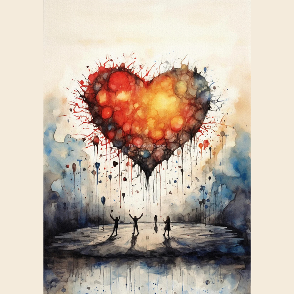 The Heart of Emotions A4 Decoupage Rice Paper