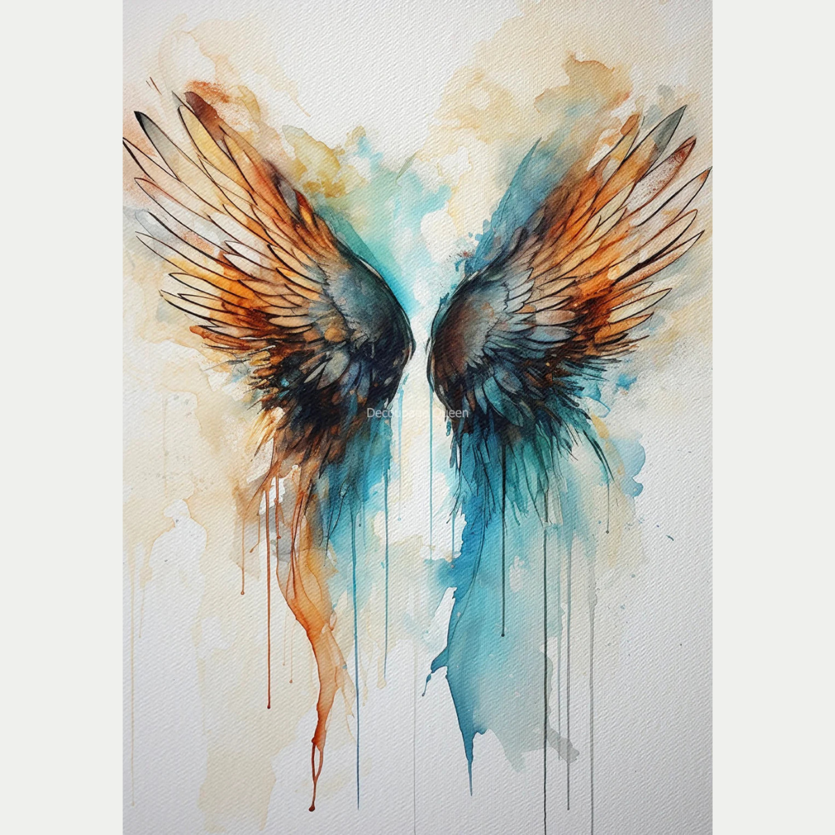 Watercolor Wings I A4 Decoupage Rice Paper