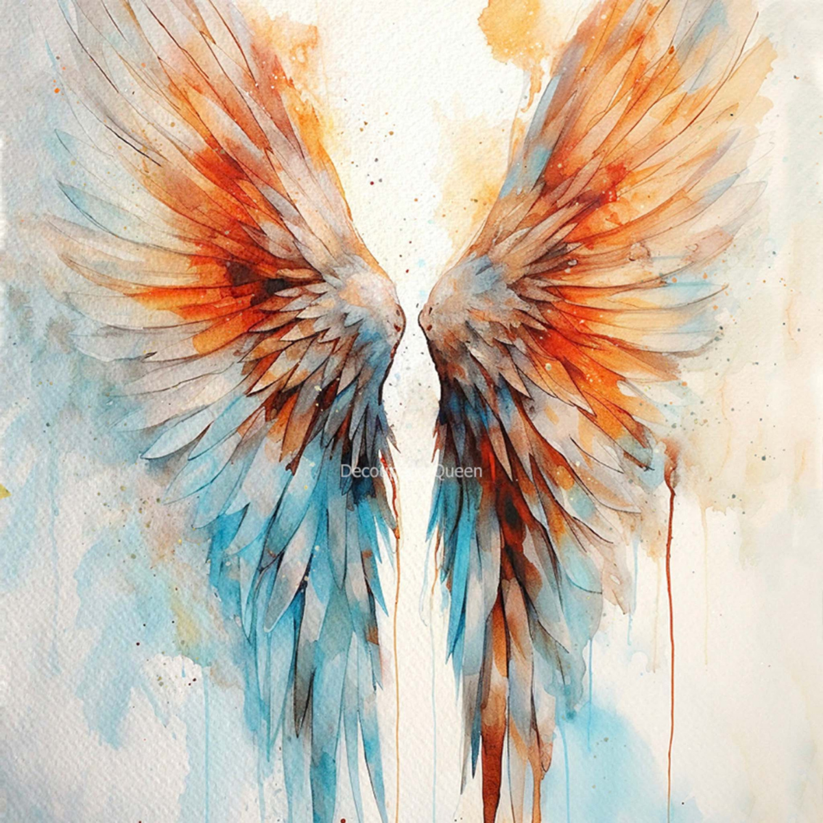 Watercolor Wings II A4 Decoupage Rice Paper