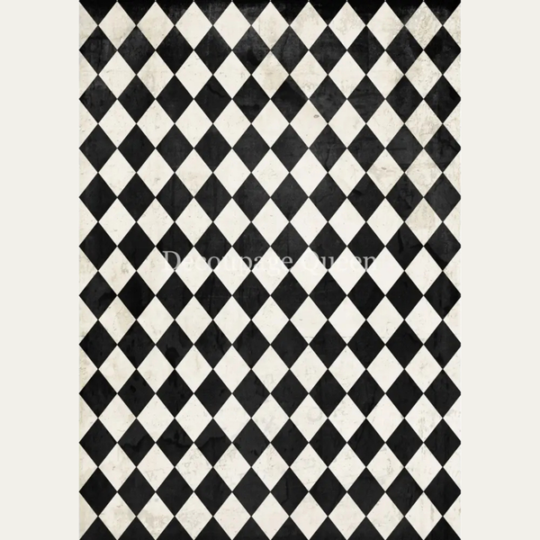 Black and Ivory Harlequin A4 or A3 Rice Paper