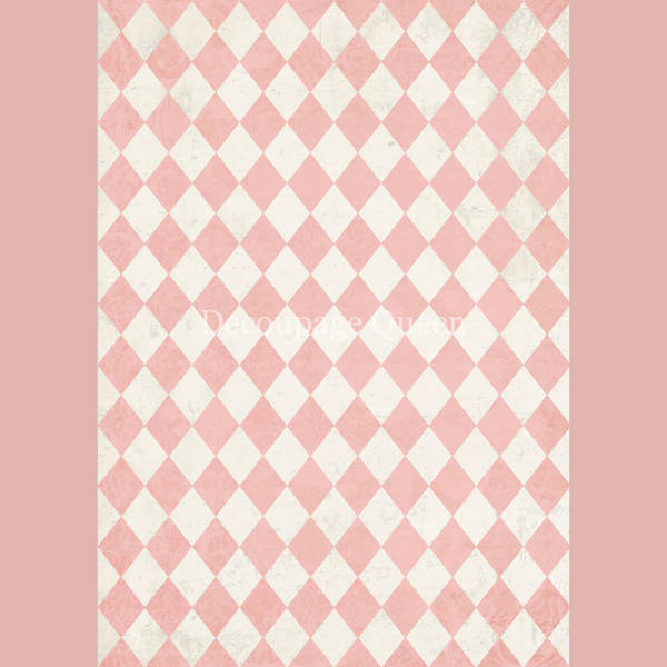 Pink and Ivory Harlequin A4 or A3 Rice Paper