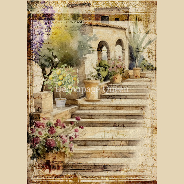 Villa Steps A4 Decoupage Rice Paper