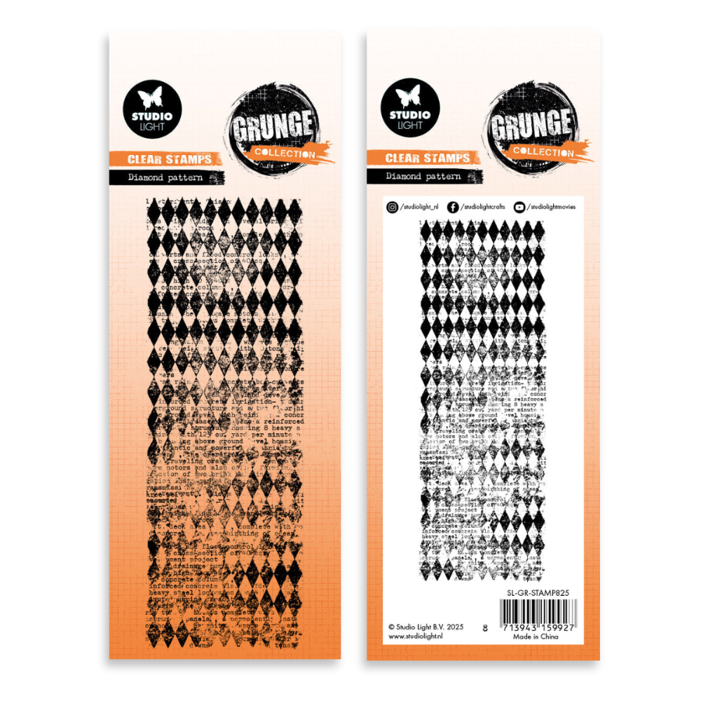 Diamond Pattern Slimline Stamp | Grunge Collection