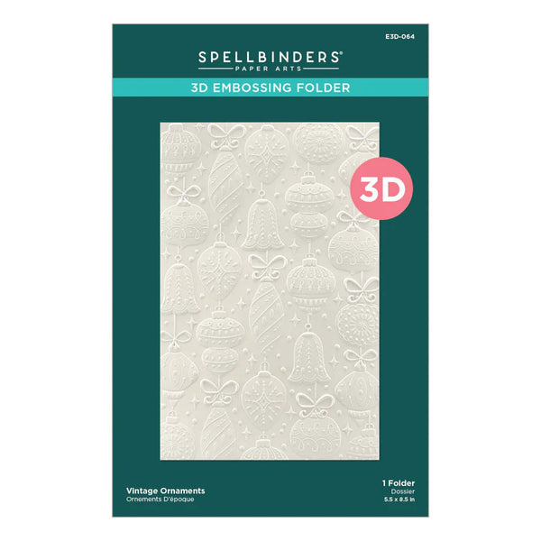 Vintage Ornaments 3D Embossing Folder | Classic Christmas