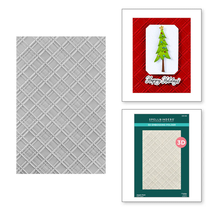 Argyle Plaid 3D Embossing Folder | Home for the Holidays
