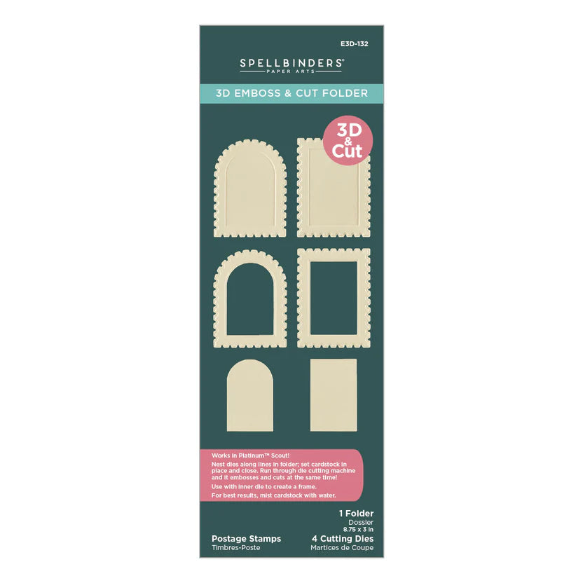 Postage Stamps 3D Emboss & Cut Folder | Holiday Magic