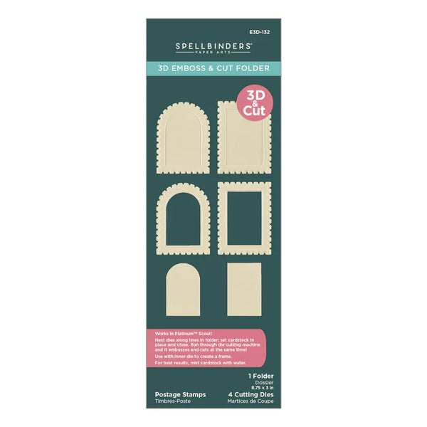 Postage Stamps 3D Emboss & Cut Folder | Holiday Magic