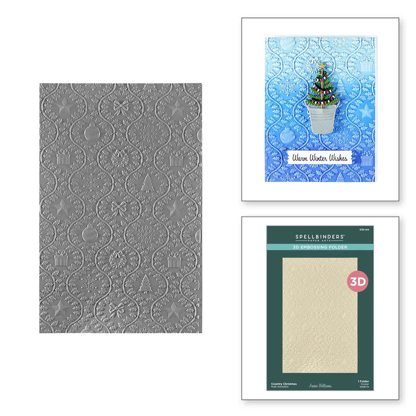 Country Christmas 3D Embossing Folder | Annie Williams