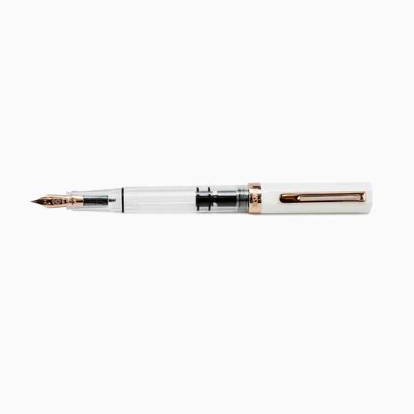 White + Rose Gold Eco Fountain Pen
