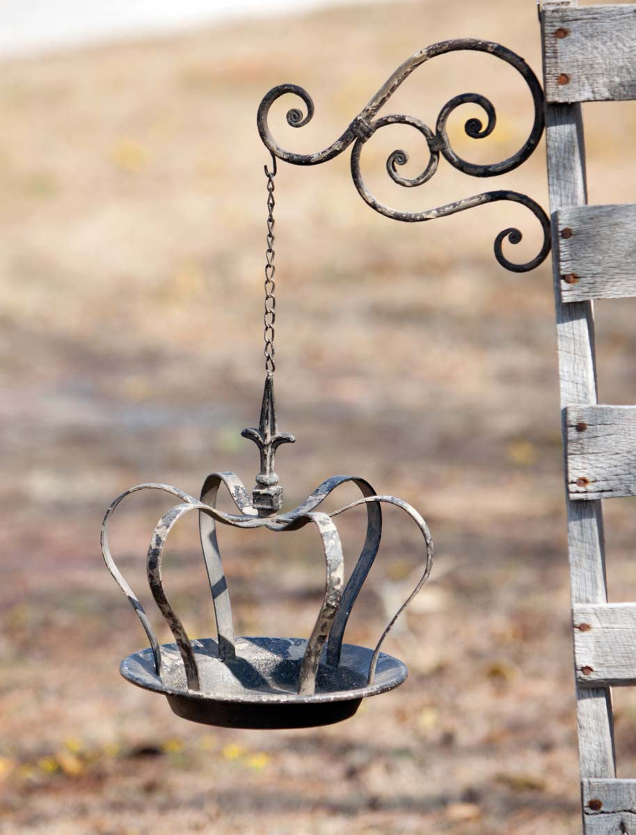 Hanging Crown Bird Feeder with Metal Wall Bracket {Special Order}