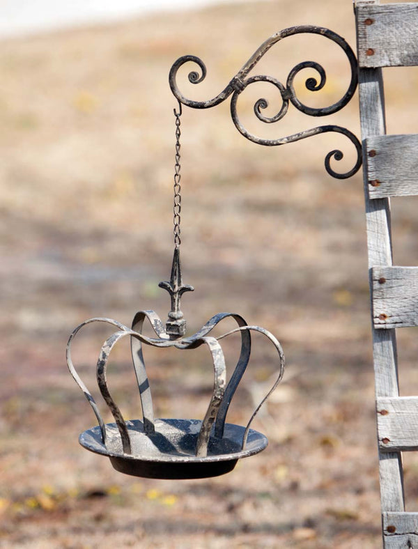 Hanging Crown Bird Feeder with Metal Wall Bracket {Special Order}